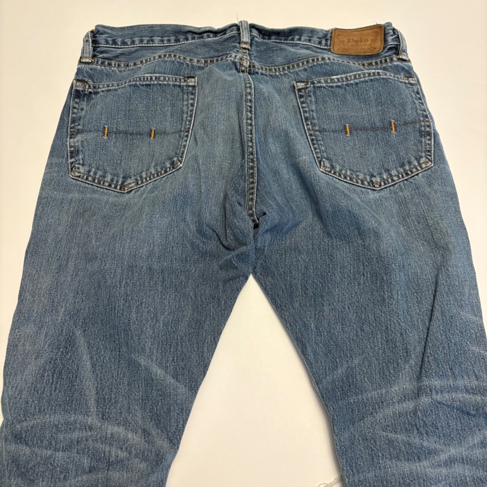 Polo Ralph Lauren Sullivan Slim Jeans Mens 34x30 Blue Distressed Corduroy Repair